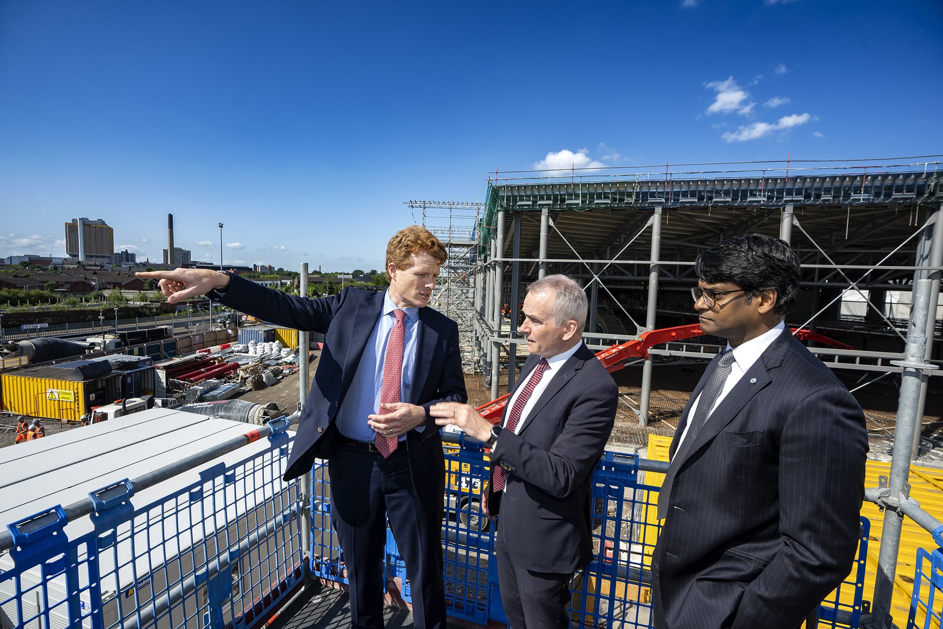 Joe Kennedy visits the construction site of the new Belfast Transport Hub