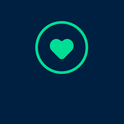 Get social icon showing a heart in a circle
