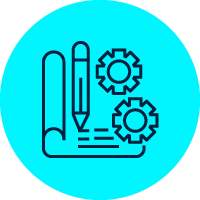 Icon of document with pencil and cogs