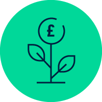 Icon of plant growing money