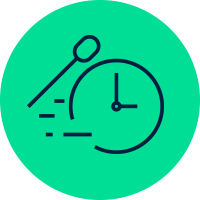 Icon - swab with speeding clock